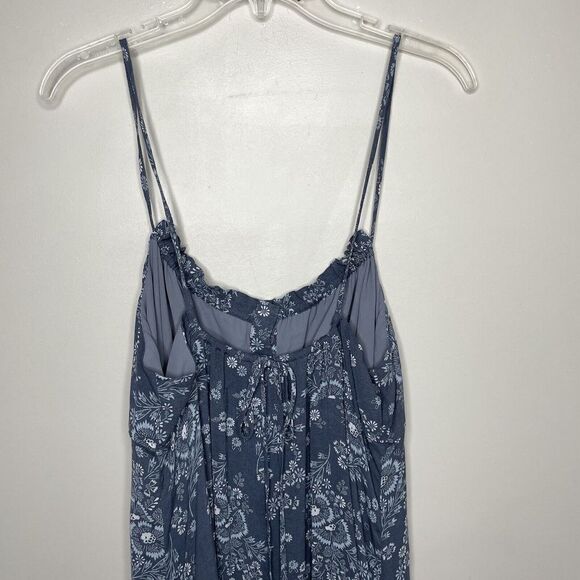 MADEWELL Dress Womens 8 Tie-Back Button-Front Midi NEW Blue Floral NE783 - Picture 10 of 16